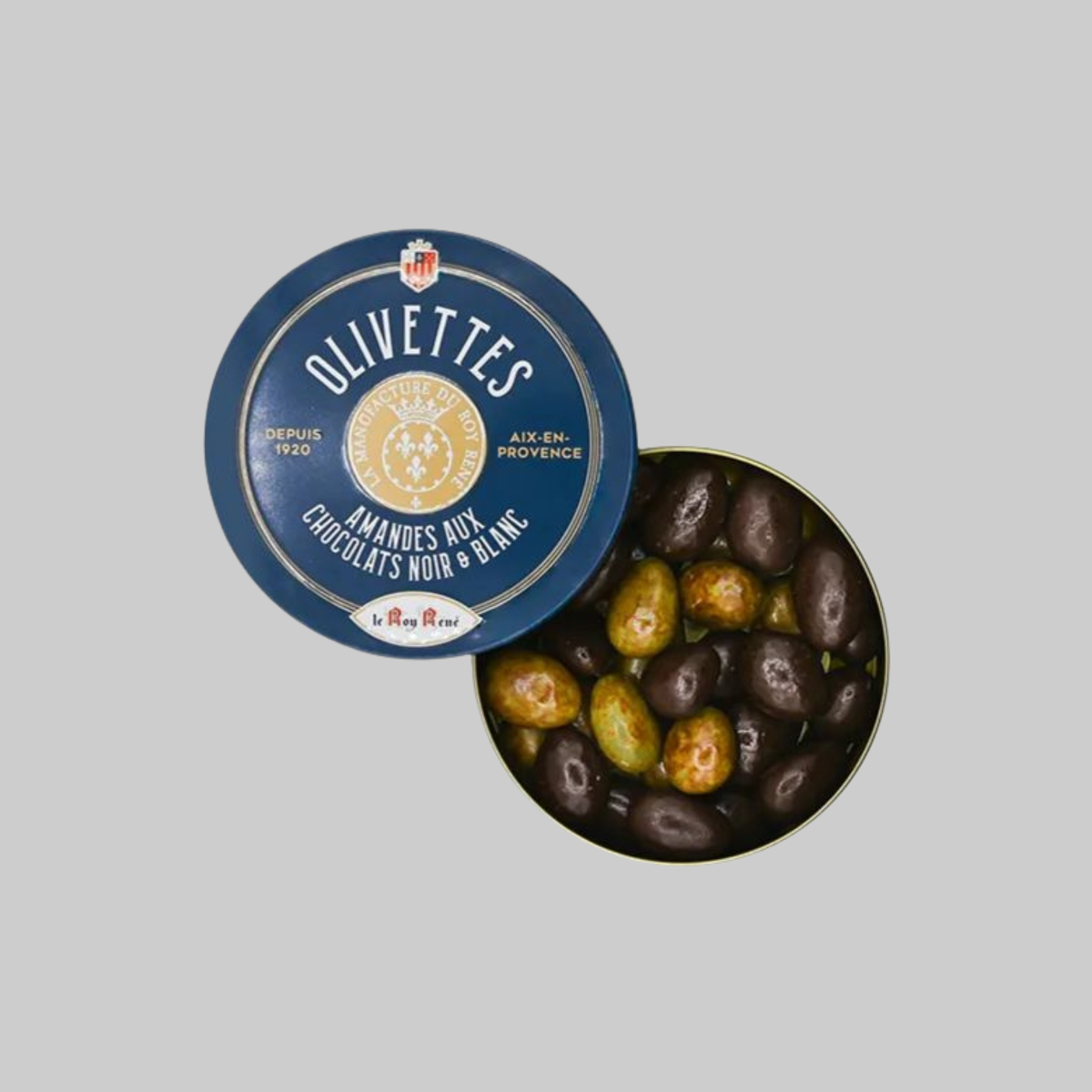 Olivettes – Schokoladenmandeln in Metalldose 100g