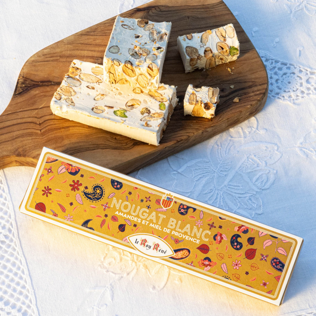 Weißer Nougat mit Mandeln & Lavendelhonig aus der Provence 120g