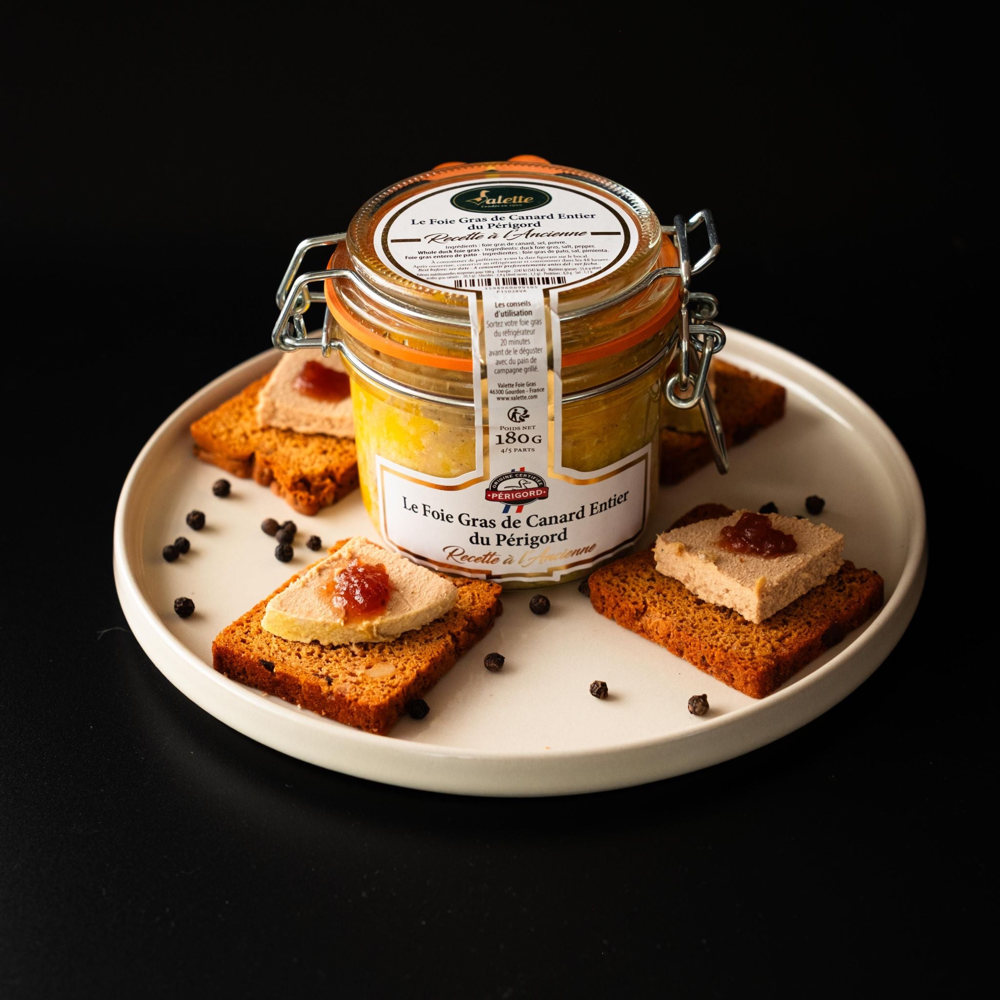 Ganze Enten Foie Gras von Valette mit Feigenchutney und Pain d'épices