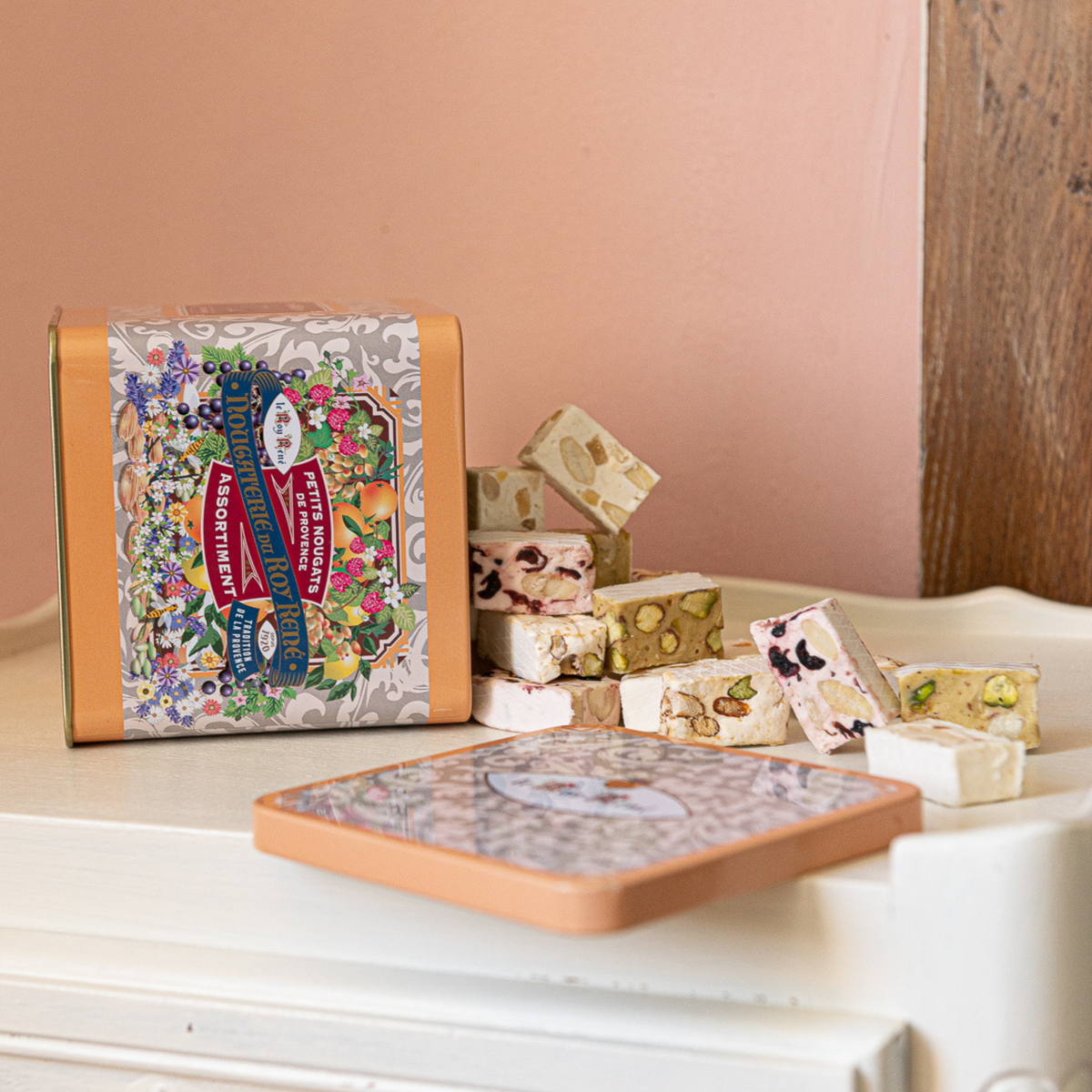 Provenzalische Nougat-Auswahl – 4 Sorten in Geschenkdose 230g